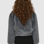 Pelliccia ecologica Only Onlmanny Faux Fur Cc Otw Grigio Scuro - Foto 4