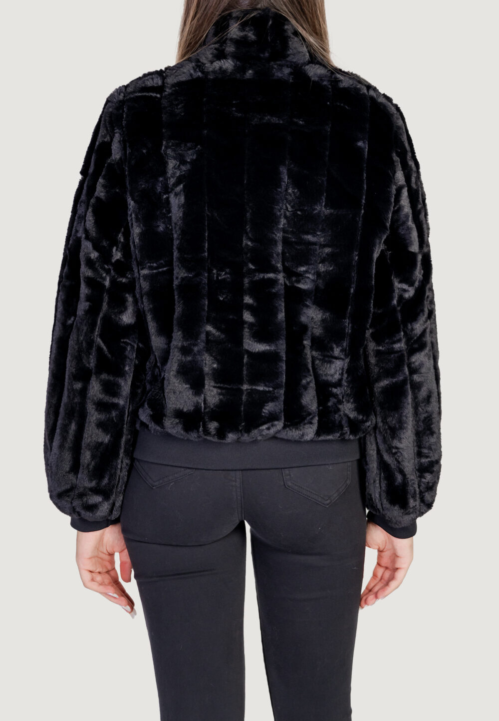 Pelliccia ecologica Vila Clothes VIEMBRA L/S BOMBER JACKET Nero - Foto 4