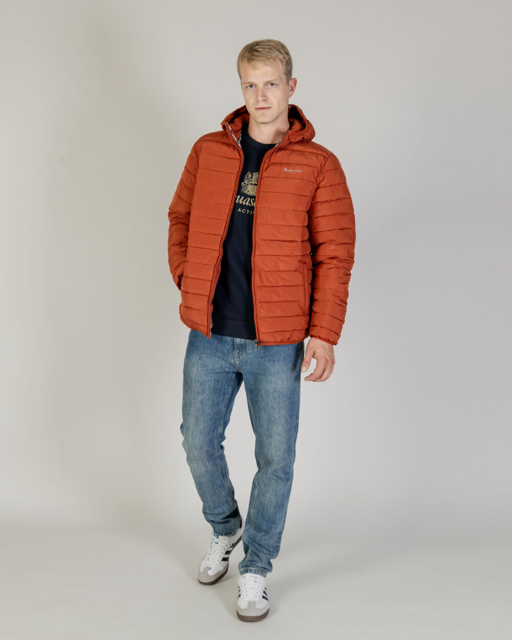 Piumino Aquascutum RLG ACTIVE HOODED 100 GR Ruggine - Foto 4