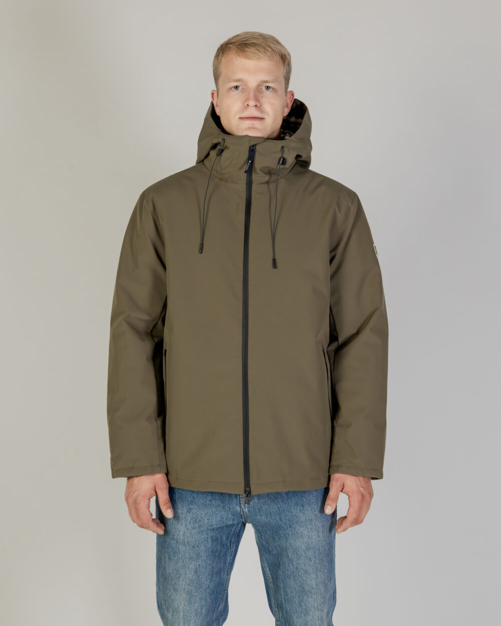 Piumino Aquascutum SHELL ACTIVE MID PARKA Verde Oliva - Foto 1