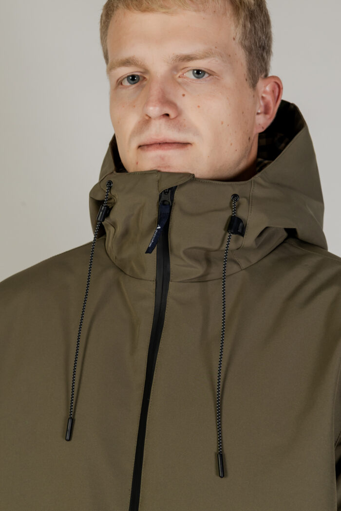 Piumino Aquascutum SHELL ACTIVE MID PARKA Verde Oliva