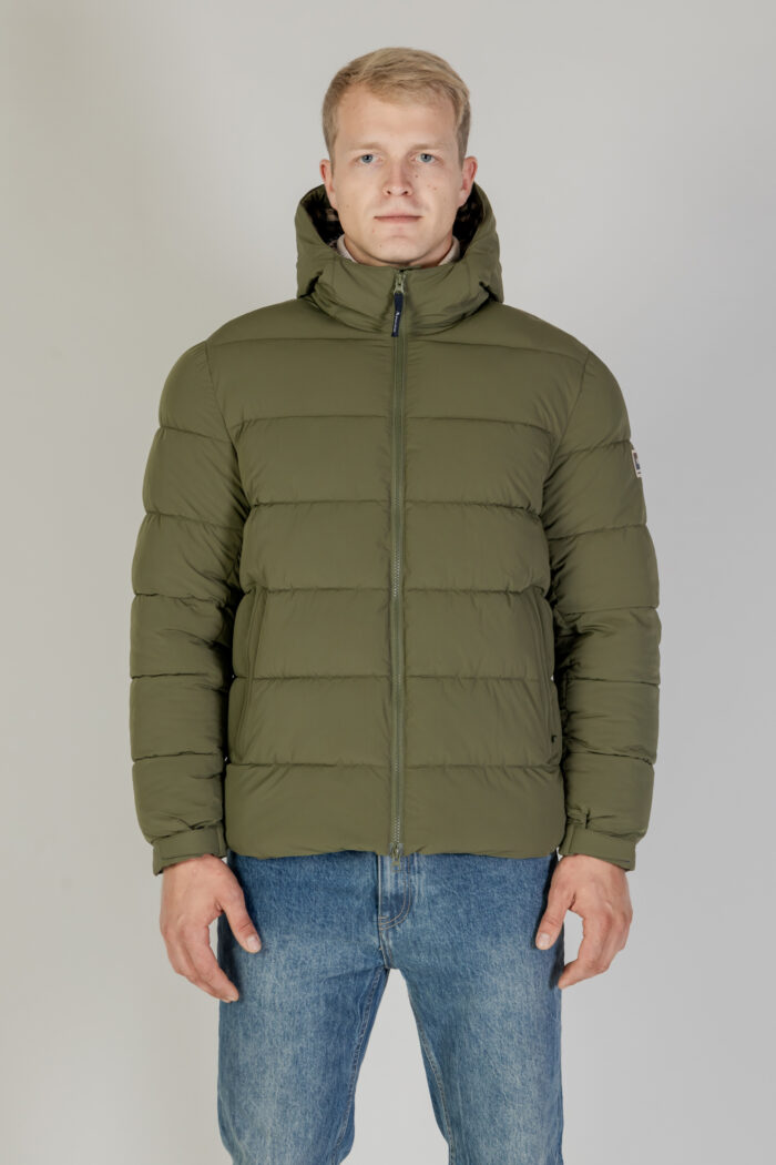 Piumino Aquascutum SP HOODED PUFFER JACKET Verde Oliva