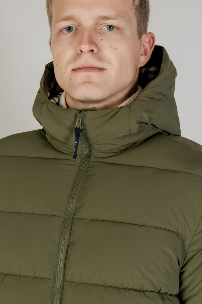 Piumino Aquascutum SP HOODED PUFFER JACKET Verde Oliva