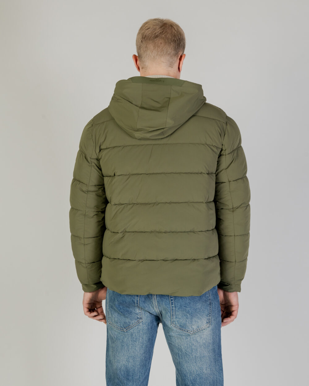 Piumino Aquascutum SP HOODED PUFFER JACKET Verde Oliva - Foto 3