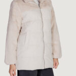 Piumino Only ONLWANJA FUR PUFFER MIX COAT CC OTW Beige chiaro - Foto 4