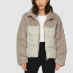 Piumino Only ONLWANJA FUR PUFFER MIX JACKET NOOS OT Beige chiaro - Foto 2