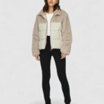 Piumino Only ONLWANJA FUR PUFFER MIX JACKET NOOS OT Beige chiaro - Foto 5