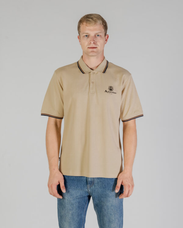 Polo manica corta Aquascutum ACTIVE PIQUET STRIPES POLO Beige - Foto 1