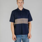 Polo manica corta Aquascutum ACTIVE CLUB CHECK INSERT POLO Blu - Foto 1