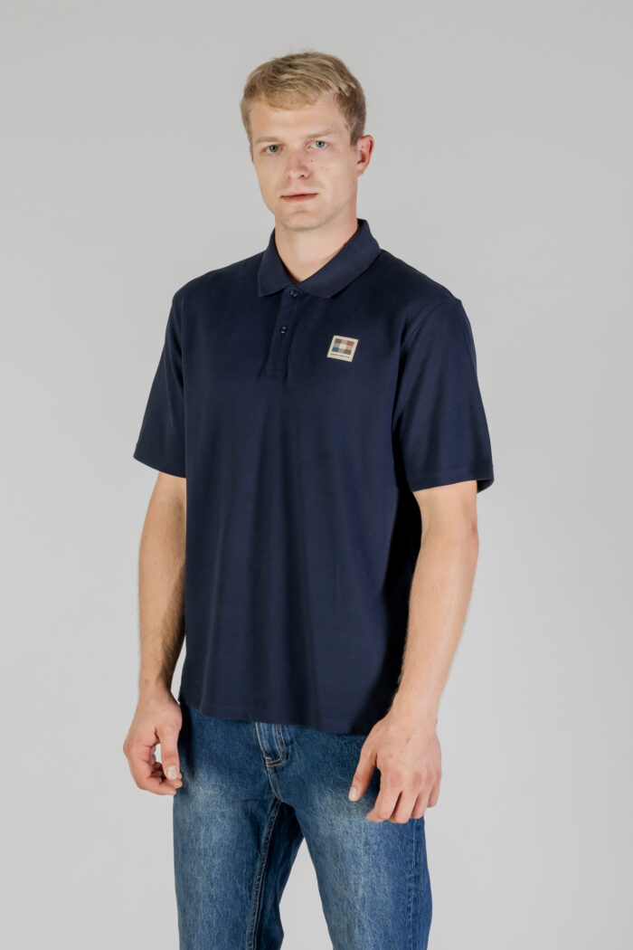 Polo manica corta Aquascutum ACTIVE PATCH PIQUET POLO Blu