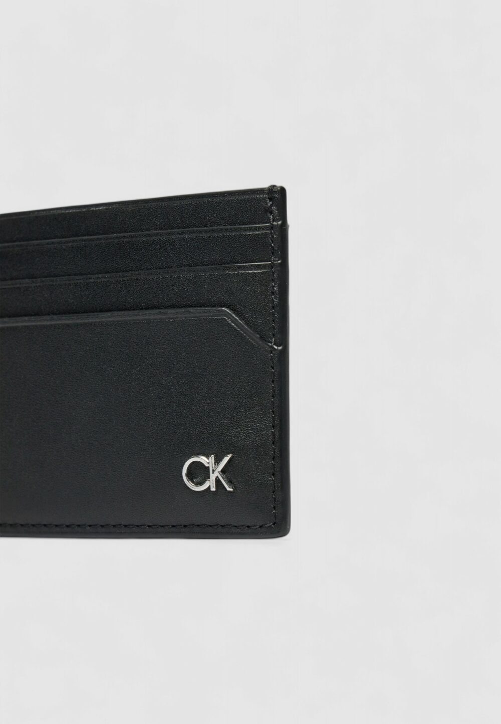 Portacarte Calvin Klein METAL CK CARDHOLDER 6CC Nero - Foto 3