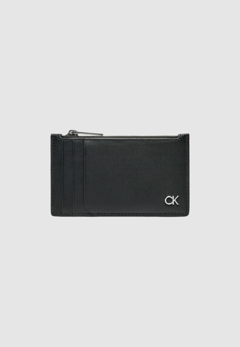 Portafoglio con portamonete Calvin Klein METAL CK N/S CARDHOLDER 6CC Nero - Foto 1