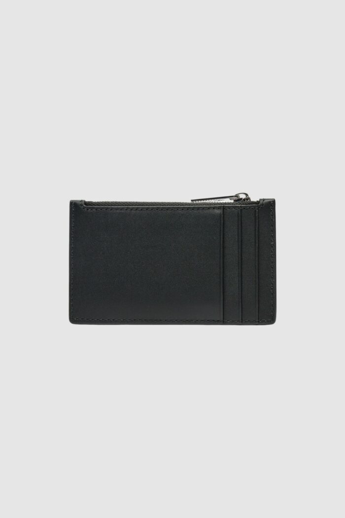 Portafoglio con portamonete Calvin Klein METAL CK N/S CARDHOLDER 6CC Nero