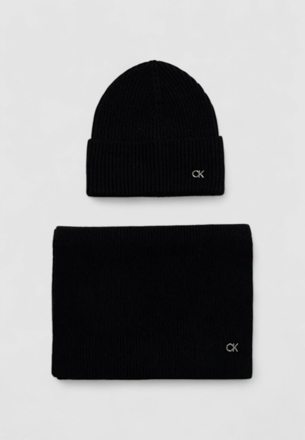 Sciarpa Calvin Klein Jeans CK METAL CHUNKY BEANIE & Nero - Foto 1