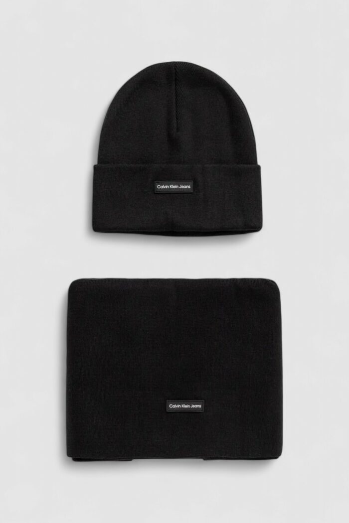 Sciarpa Calvin Klein GIFT BEANIE & SCARF INST Nero