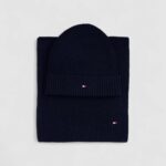 Sciarpa Tommy Hilfiger LAG PIMA COTTON BEANIE & SCARF Blu - Foto 2