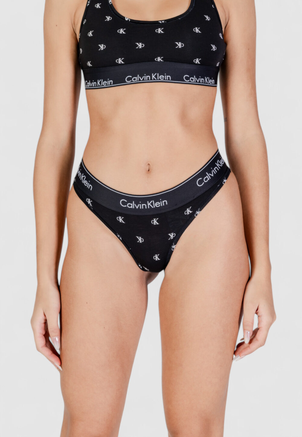 Slip e perizoma Calvin Klein Underwear THONG Black-White - Foto 1