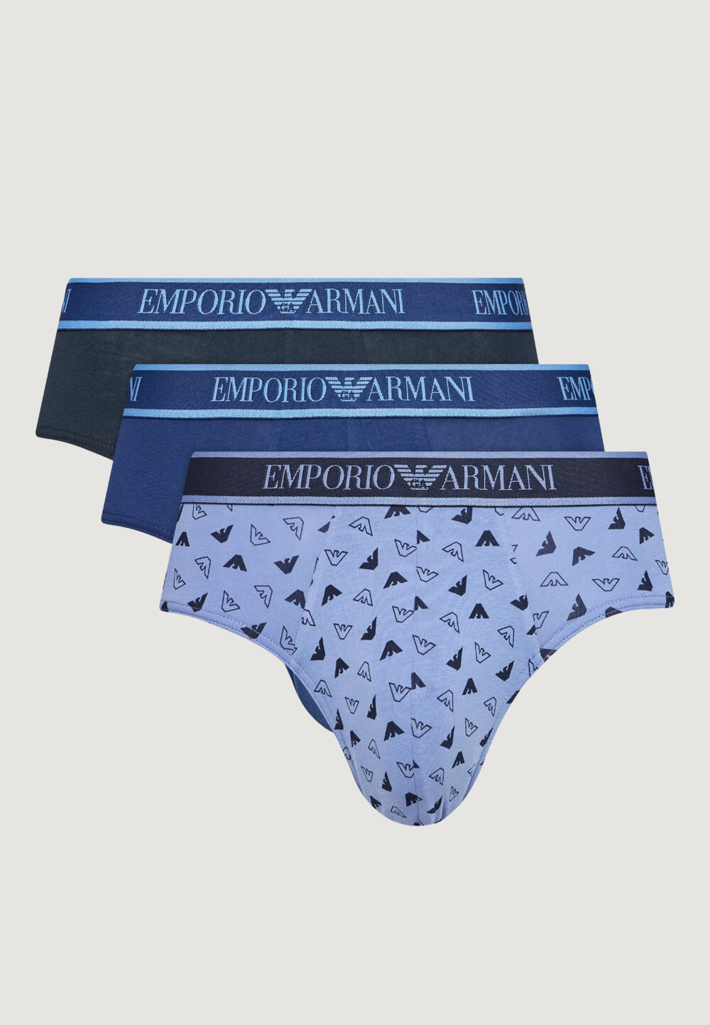 Slip Emporio Armani Underwear 3 PACK BRIEF Azzurro - Foto 2