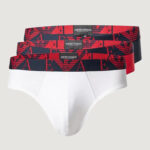 Slip Emporio Armani Underwear 3 PACK BRIEF Rosso - Foto 4