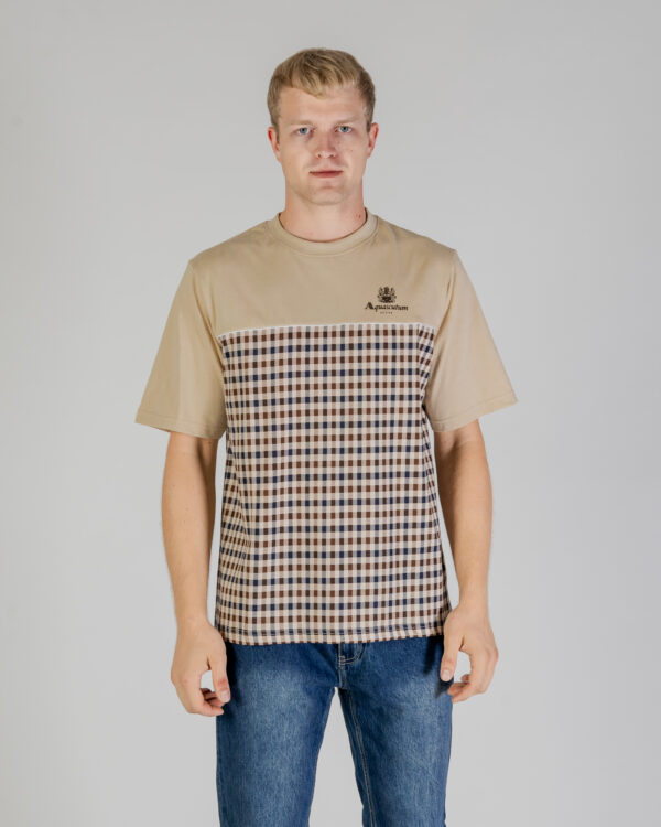 T-shirt Aquascutum ACTIVE CLUB CHECK LOGO T-SHIRT Beige - Foto 1