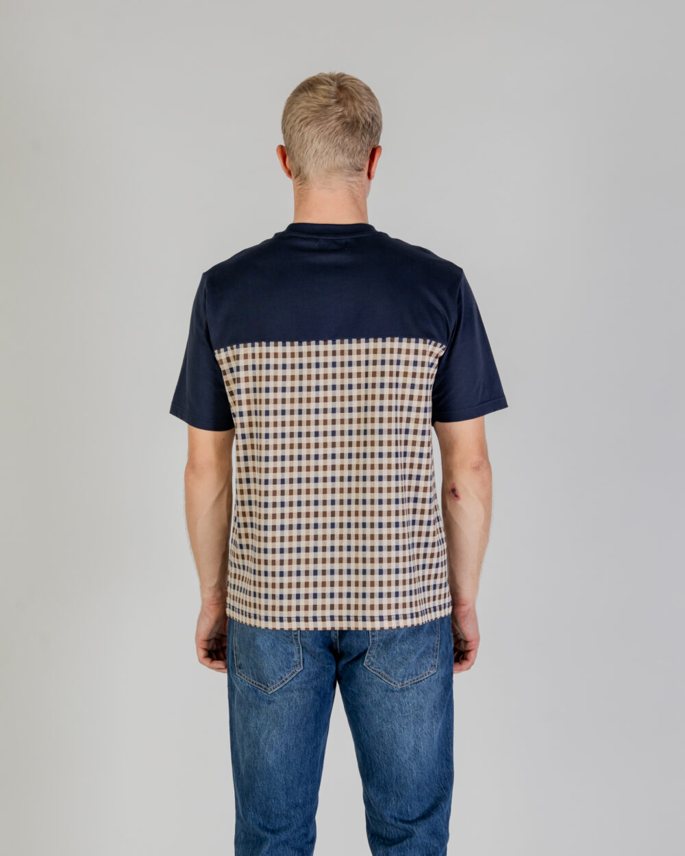 T-shirt Aquascutum ACTIVE CLUB CHECK LOGO T-SHIRT Blu - Foto 3