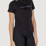 T-shirt Calvin Klein Jeans CHENILLE MONOLOGO Nero - Foto 3