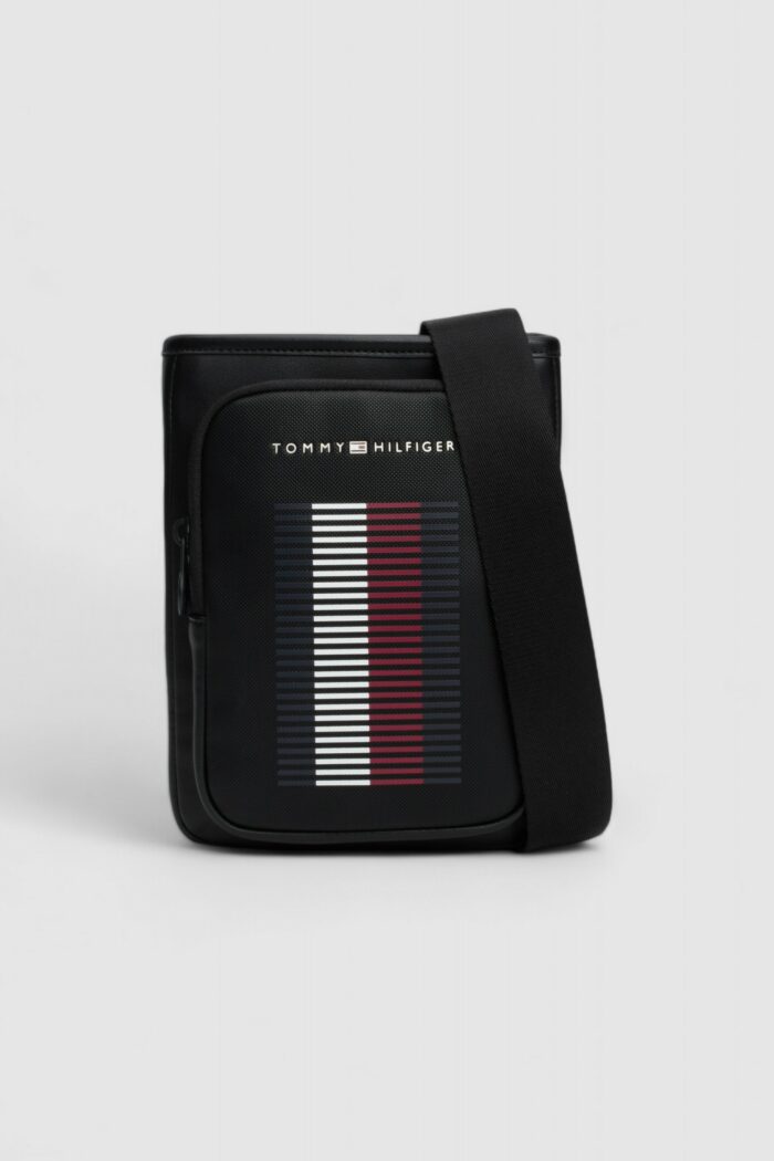 Tracolla Tommy Hilfiger TH FOUNDATION PIQ MINI CROSSOVER Nero