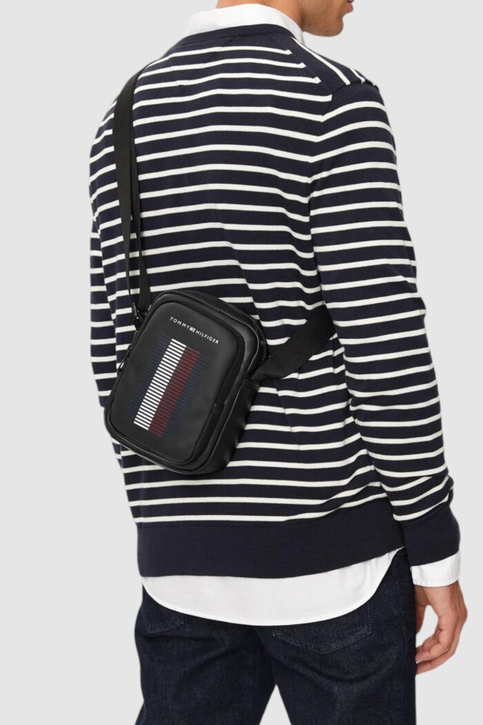 Tracolla Tommy Hilfiger TH FOUNDATION PIQUE MINI REPORTE Nero