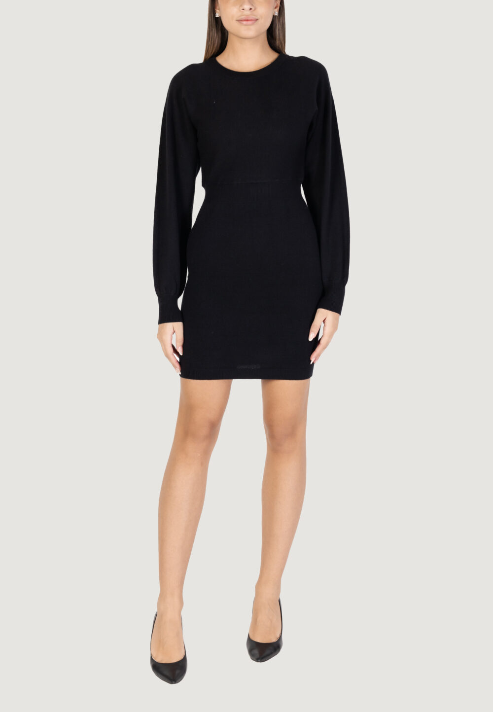 Vestito corto Vero Moda VMHOLLYKARIS LS O-NECK DRESS GA BOO Nero - Foto 1