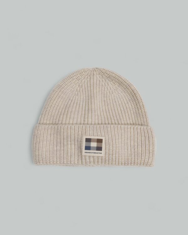 Berretto Aquascutum ACTIVE BEANIE PATCH Beige - Foto 1