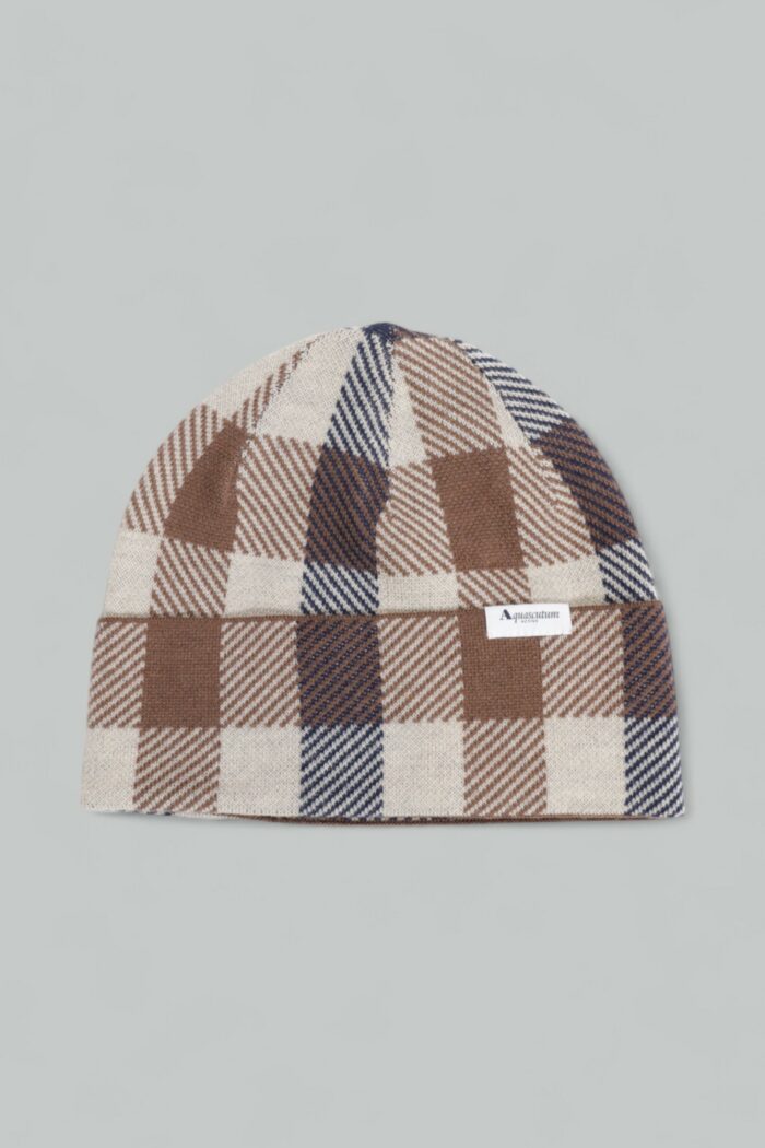 Berretto Aquascutum ACTIVE MACRO CHECK BEANIE MACRO CLUB Beige