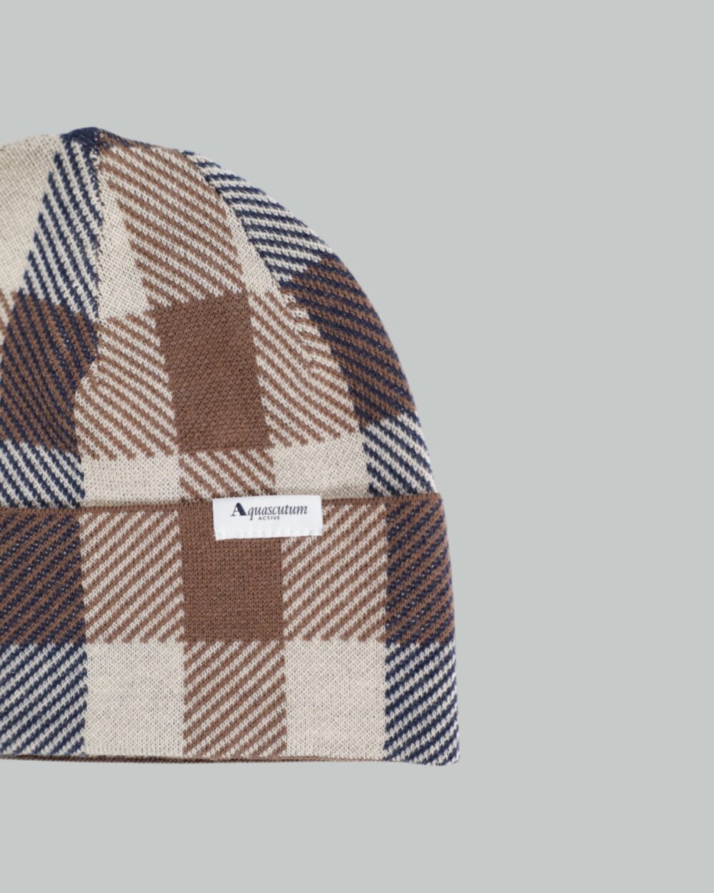 Berretto Aquascutum ACTIVE MACRO CHECK BEANIE MACRO CLUB Beige - Foto 2