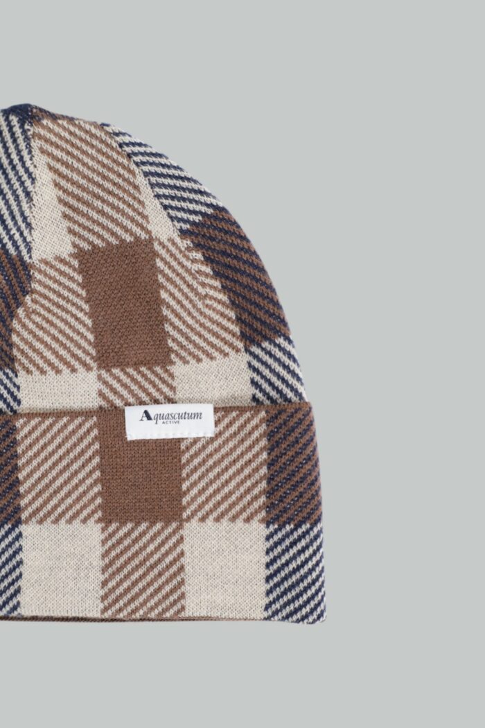 Berretto Aquascutum ACTIVE MACRO CHECK BEANIE MACRO CLUB Beige