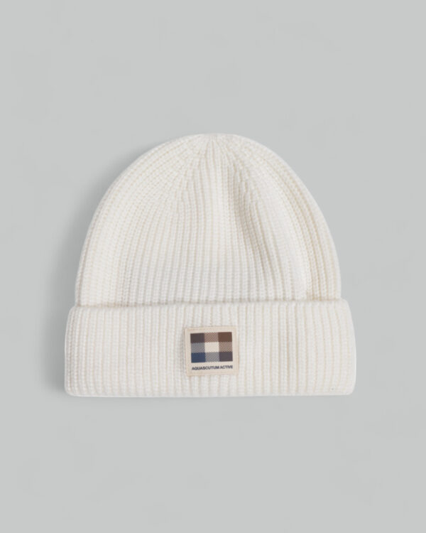 Berretto Aquascutum ACTIVE BEANIE PATCH Bianco - Foto 1