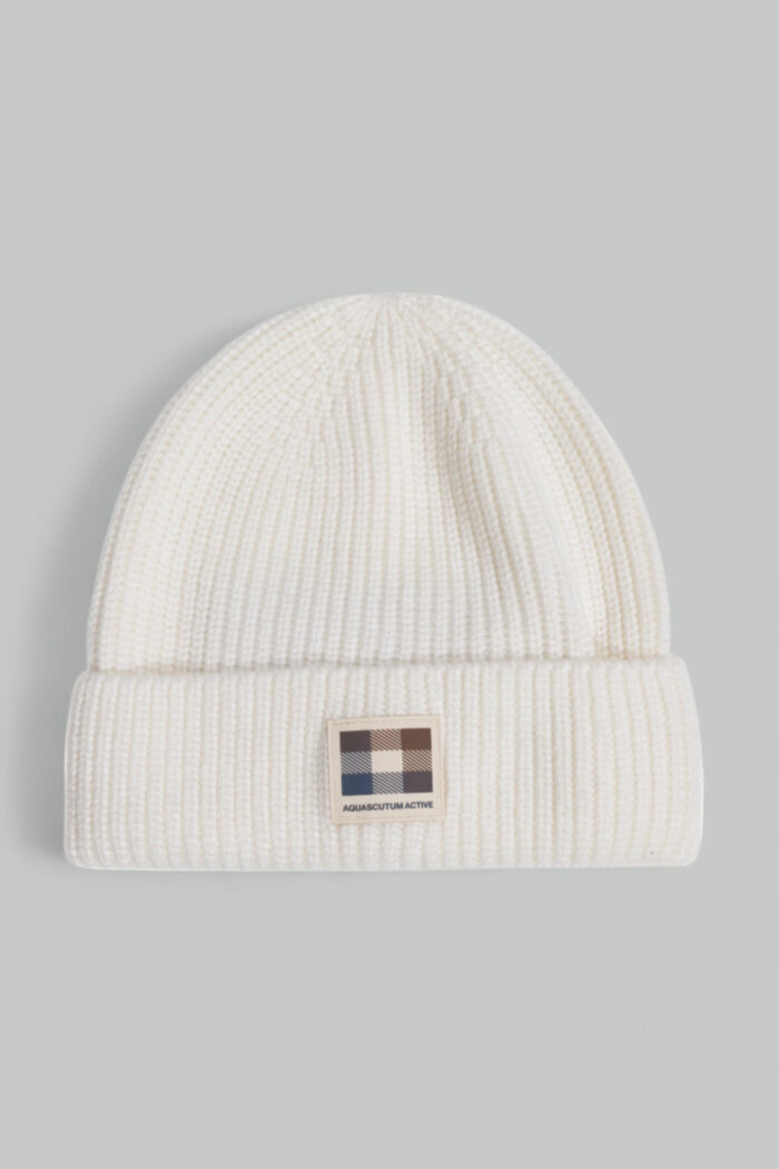 Berretto Aquascutum ACTIVE BEANIE PATCH Bianco