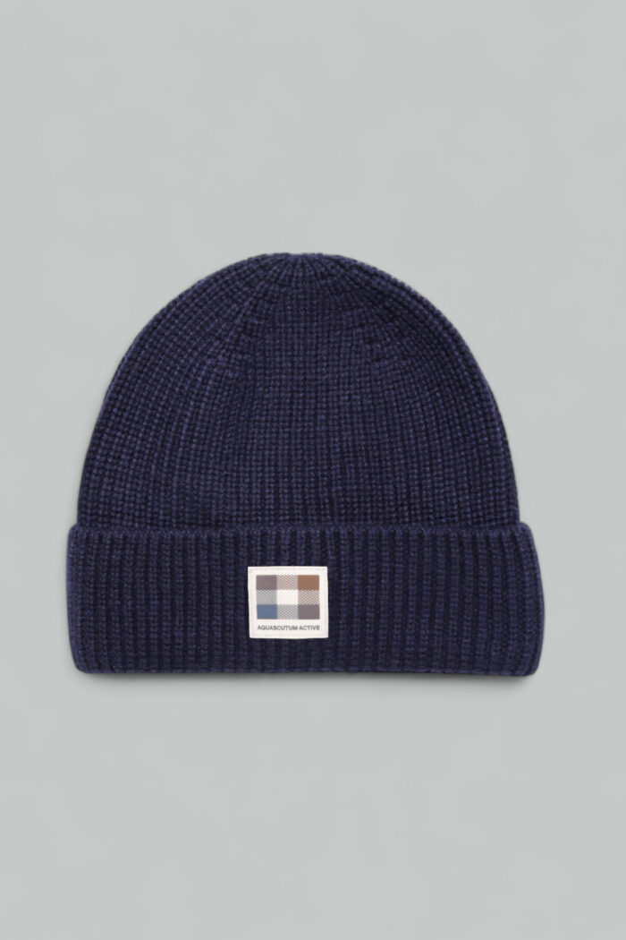 Berretto Aquascutum ACTIVE BEANIE PATCH Blu – AA_A004_CP011