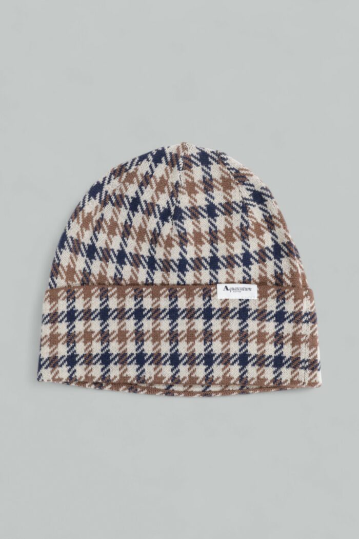 Berretto Aquascutum CLUB CHECK BEANIE Blu