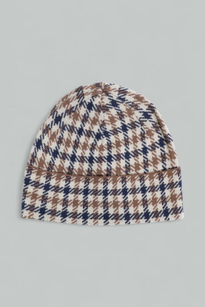 Berretto Aquascutum CLUB CHECK BEANIE Blu