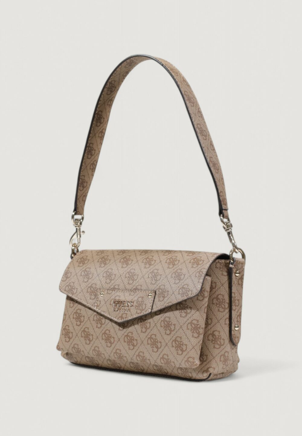 Borsa Guess ECO BRENTON FLAP SHOULDER Beige scuro - Foto 2