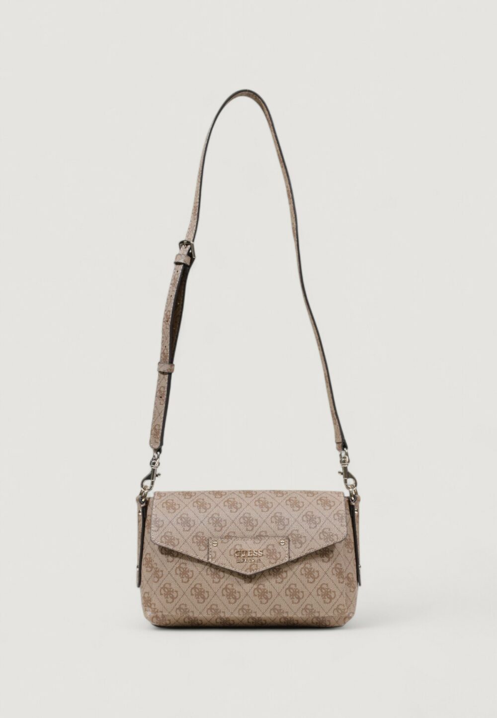 Borsa Guess ECO BRENTON FLAP SHOULDER Beige scuro - Foto 5