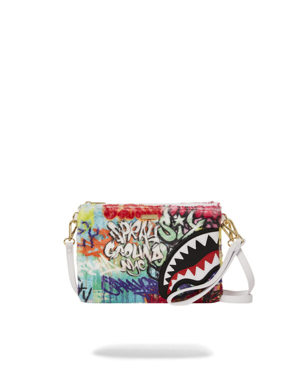 Borsa Sprayground FUR GRAFF POUCHETTE Bianco - Foto 1