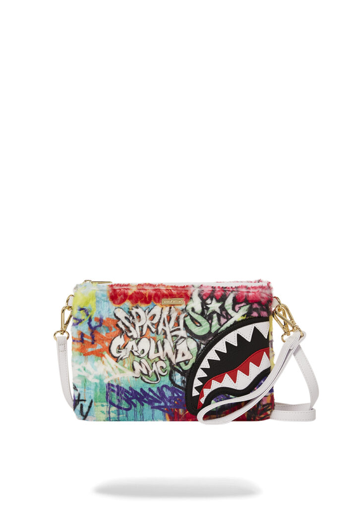 Borsa Sprayground FUR GRAFF POUCHETTE Bianco