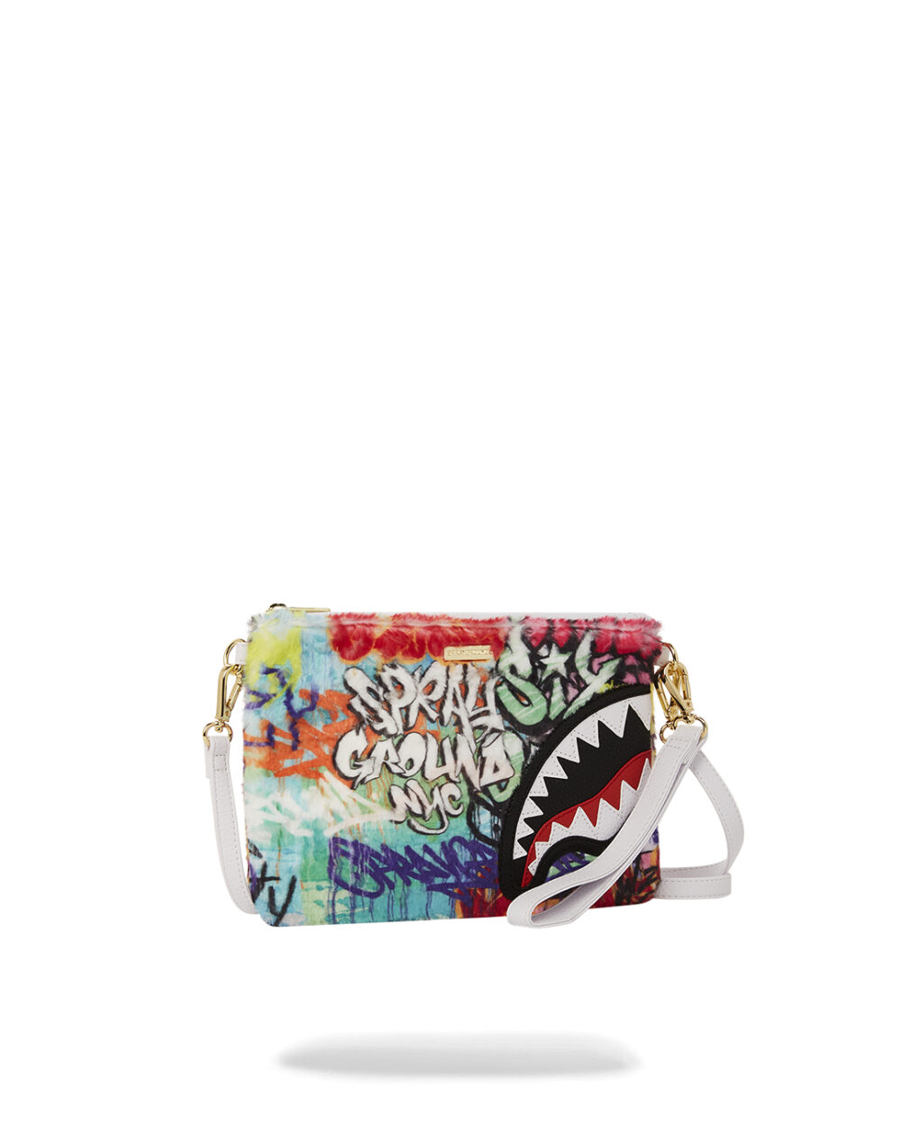 Borsa Sprayground FUR GRAFF POUCHETTE Bianco - Foto 2