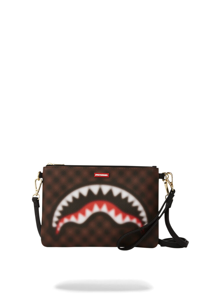 Borsa Sprayground SHARKS IN PARIS BLUR POUCHETTE Marrone