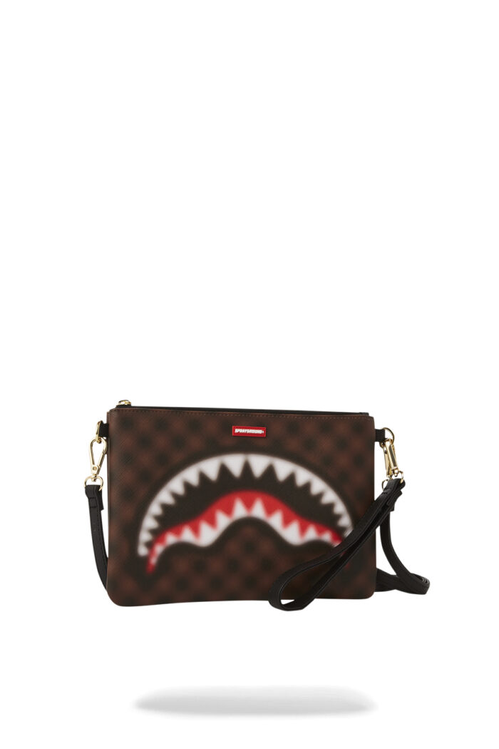 Borsa Sprayground SHARKS IN PARIS BLUR POUCHETTE Marrone