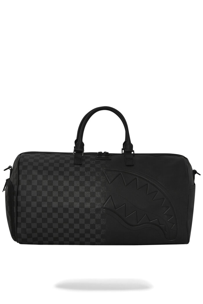 Borsone Sprayground HALF SPRITZ BLACK/GREY CHECK DUFFLE Nero