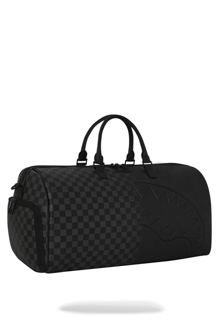 Borsone Sprayground HALF SPRITZ BLACK/GREY CHECK DUFFLE Nero