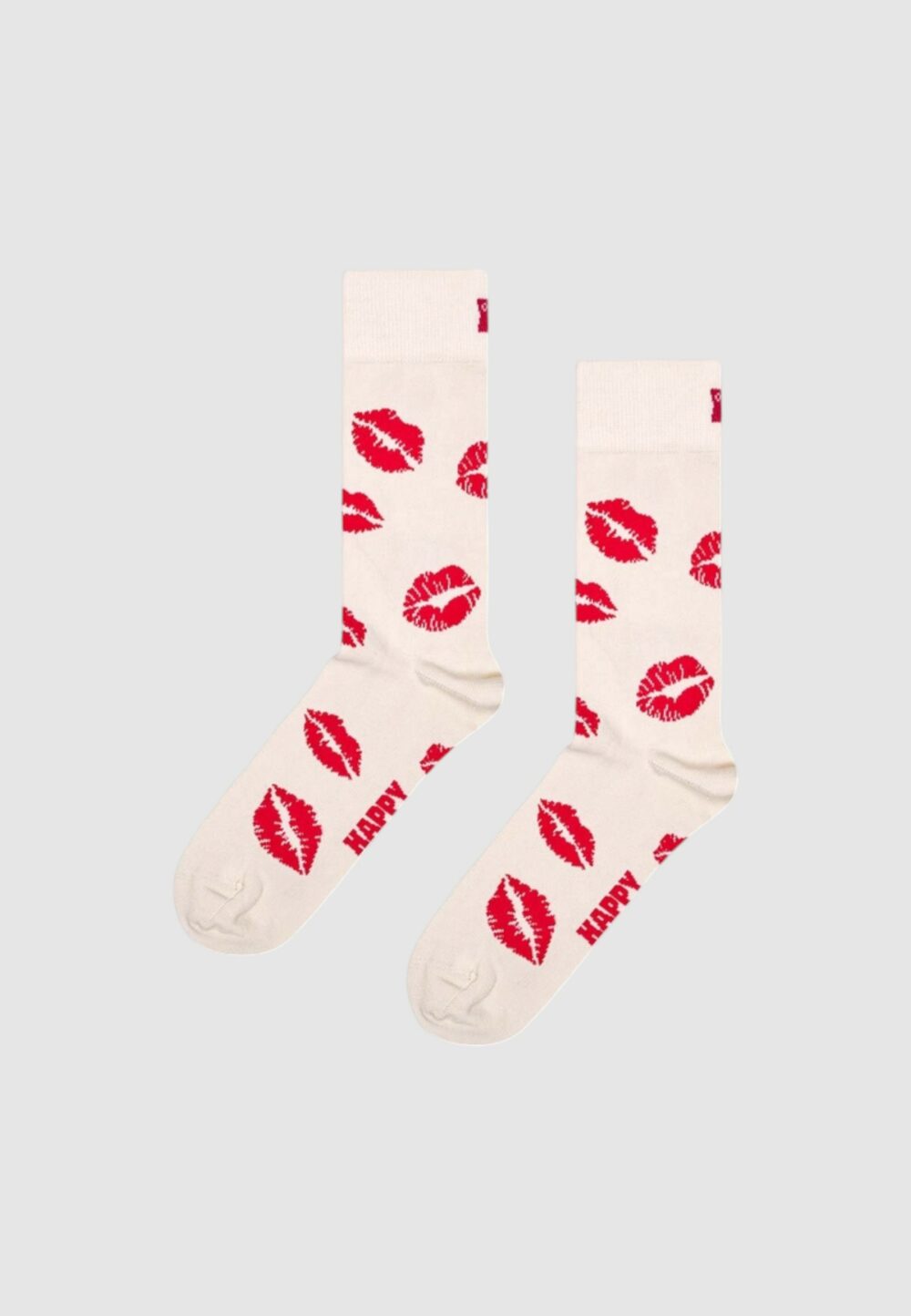 Calzini Lunghi Happy Socks KISSES SOCK UNISEX Beige - Foto 1