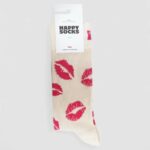 Calzini Lunghi Happy Socks KISSES SOCK UNISEX Beige - Foto 2