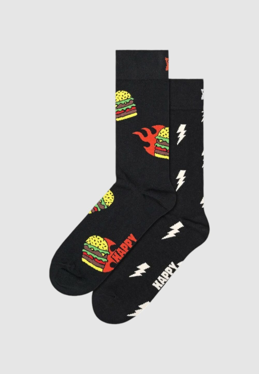 Calzini Lunghi Happy Socks 2-PACK BLAST OFF BURGER SOCKS GIFT SET Nero - Foto 2